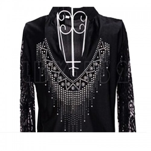 Black Male New Latin Dancing Boy/Man Clothing For The Waltz Competition Tops Men Dance Shirt